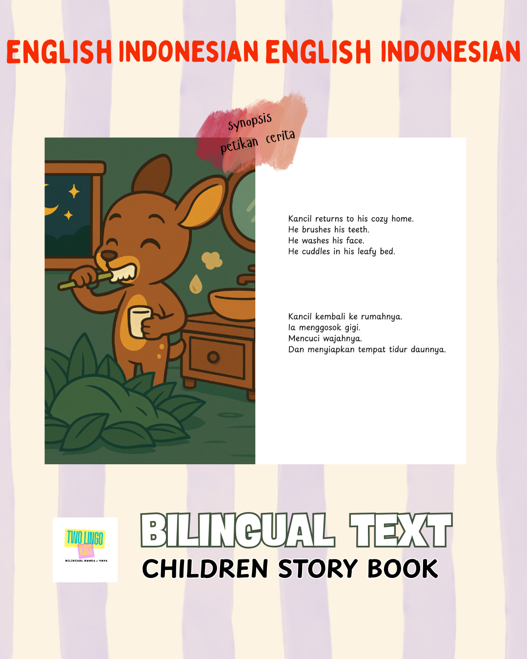 Kancil Says Good Night. Bilingual Storybook Indonesian & English
